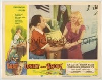 8k754 LOST, LONELY & VICIOUS LC #1 1958 great c/u of sexy Sandra Giles dancing by juke box!