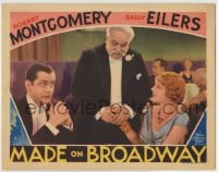 8k761 MADE ON BROADWAY LC 1933 Robert Montgomery watches old guy shake hands with Sally Eilers!
