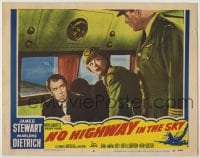 8k806 NO HIGHWAY IN THE SKY LC #3 1951 James Stewart & Glynis Johns by airplane emergency exit!