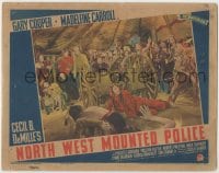 8k808 NORTH WEST MOUNTED POLICE LC 1940 Gary Cooper & Native Americans in tent with gatling gun!