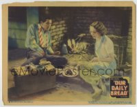8k815 OUR DAILY BREAD LC 1934 Karen Morley & Tom Keene cooking in fireplace, King Vidor classic!