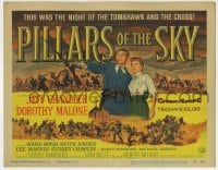 8k241 PILLARS OF THE SKY TC 1956 soldier Jeff Chandler & pretty Dorothy Malone fight Indians!