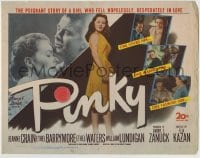8k243 PINKY TC 1949 Elia Kazan directed, Jeanne Crain, half-white/half-black drama!