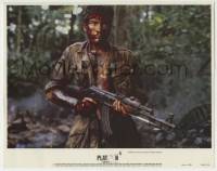 8k833 PLATOON LC #1 1986 best close up of bloody Charlie Sheen with machine gun in Vietnam jungle!