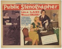 8k253 PUBLIC STENOGRAPHER TC 1934 great image of pretty Lola Lane & switchboard operator!