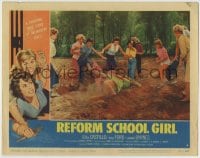 8k853 REFORM SCHOOL GIRL LC #8 1957 great image of bad girls catfighting in the dirt!