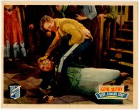 8k861 RIDE RANGER RIDE LC 1936 great image of Gene Autry pinning man with gun to the ground!