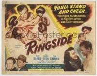 8k275 RINGSIDE TC 1949 art of boxer Don Red Barry fighting in the ring, punch-packed drama!