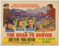 8k277 ROAD TO DENVER TC 1955 John Payne in a bullet blazing showdown between gunfighter brothers!