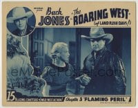 8k865 ROARING WEST chapter 3 LC 1935 Buck Jones in border, pretty Muriel Evans, Flaming Peril!