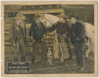 8k869 ROUGH & READY LC 1927 cowboy Jack Hoxie & three men standing by dog & horse!