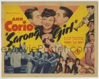 8k285 SARONG GIRL TC 1943 sexy tropical dancer Ann Corio with Johnny Scat Davis & his band!