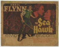 8k293 SEA HAWK TC R1940s full-length art of Errol Flynn by romantic close up with Brenda Marshall!