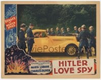 8k881 SECOND BUREAU LC 1937 soldiers stop sexy spy Marta Labarr in cool car, Hitler Love Spy!