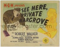 8k299 SEE HERE PRIVATE HARGROVE TC 1944 Robert Walker, Donna Reed, great Al Hirschfeld art!