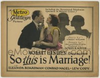 8k307 SO THIS IS MARRIAGE TC 1924 Eleanor Boardman, Conrad Nagel, early movie with color sequence!