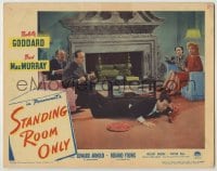 8k906 STANDING ROOM ONLY LC #2 1944 Edward Arnold, Roland Young & women watch fallen Fred MacMurray!