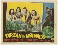 8k915 TARZAN & THE MERMAIDS LC #3 1948 Johnny Weissmuller with knife, Linda Christian & sexy girls!