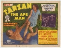 8k326 TARZAN THE APE MAN TC R1954 great image of Johnny Weismuller & Maureen O'Sullivan!