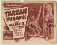 8k328 TARZAN TRIUMPHS TC R1949 great art of Johnny Weismuller & sexy Frances Gifford as Zandra!