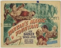 8k330 TARZAN'S MAGIC FOUNTAIN TC 1949 art of Lex Barker & Brenda Joyce, Edgar Rice Burroughs!