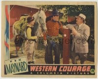 8k979 WESTERN COURAGE LC 1935 cowboy Ken Maynard & his horse Tarzan with pretty Geneva Mitchell!