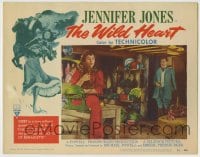 8k984 WILD HEART LC #6 1952 Jennifer Jones holding cat, from Powell & Pressburger's Gone to Earth!
