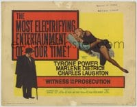 8k363 WITNESS FOR THE PROSECUTION TC 1958 Billy Wilder, Tyrone Power, Marlene Dietrich, Laughton