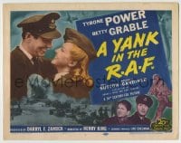 8k367 YANK IN THE R.A.F. TC R1953 Tyrone Power & pretty Betty Grable, great World War II montage!