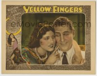 8k994 YELLOW FINGERS LC 1926 romantic close up of Ralph Ince & pretty Olive Borden!