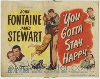 8k370 YOU GOTTA STAY HAPPY TC 1948 Jimmy Stewart, Joan Fontaine, Eddie Albert, screwball romance!