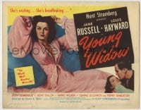 8k371 YOUNG WIDOW TC 1946 full-length art of world's most exciting sexy brunette Jane Russell!