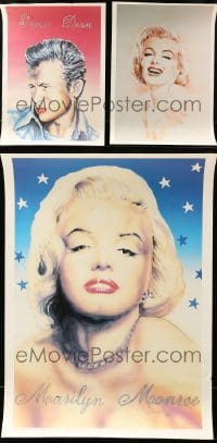 8m347 LOT OF 3 UNFOLDED 17X24 WEST GERMAN COMMERCIAL POSTERS 1980s Marilyn Monroe & James Dean!