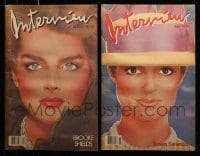 8m173 LOT OF 2 INTERVIEW MAGAZINES 1983 great cover art of Brooke Shields & Susan Sarandon!