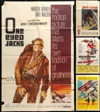 8m140 LOT OF 5 FOLDED ONE-SHEETS 1960s-1970s One Eyed Jacks, The Chase, PT 109 & more!