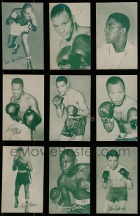 8m252 LOT OF 9 BOXING ARCADE CARDS 1940s-1950s great portraits of African American fighters!