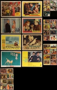8m074 LOT OF 37 LOBBY CARDS 1940s-1960s great scenes from a variety of different movies!