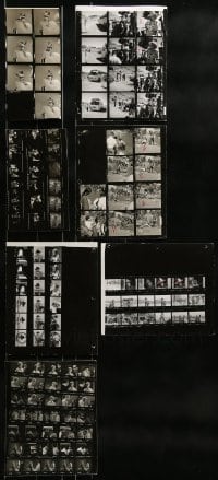 8m334 LOT OF 7 CONTACT SHEETS 1960s great candid images from a variety of movies!