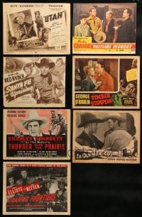 8m084 LOT OF 7 WESTERN LOBBY CARDS 1940s-1950s Roy Rogers, Red Ryder, Hopalong Cassidy & more!