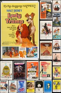 8m109 LOT OF 71 FOLDED ONE-SHEETS 1960s-1990s great images from a variety of different movies!