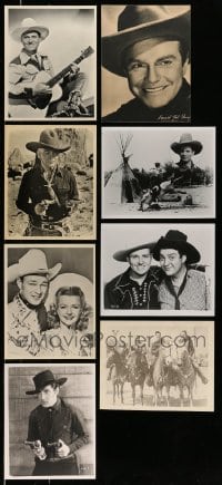8m466 LOT OF 8 WESTERN REPRO 8X10 PHOTOS 1980s Gene Autry, Hopalong Cassidy, Red Barry & more!