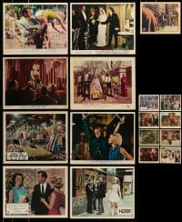 8m265 LOT OF 17 COLOR ENGLISH FRONT OF HOUSE LOBBY CARDS 1940s-1960s a variety of movie scenes!