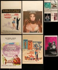 8m004 LOT OF 17 MOSTLY UNFOLDED WINDOW CARDS 1950s-1970s great images from a variety of movies!