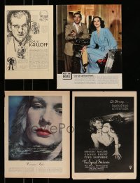 8m044 LOT OF 4 MAGAZINE AND BOOK PAGES 1970s Boris Karloff, Clark Gable, Veronica Lake & more!