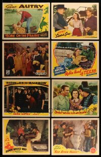 8m083 LOT OF 8 GENE AUTRY LOBBY CARDS 1940s great scenes from his cowboy western movies!