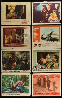 8m082 LOT OF 8 LOBBY CARDS 1950s-1960s great scenes from a variety of different movies!