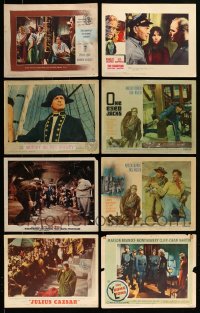 8m081 LOT OF 8 MARLON BRANDO LOBBY CARDS 1950s-1960s great scenes from several of his movies!