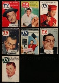 8m177 LOT OF 7 TV GUIDE MAGAZINES 1950s great images of top television stars on the covers!