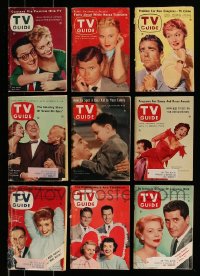 8m174 LOT OF 9 TV GUIDE MAGAZINES 1950s great images of top television stars on the covers!