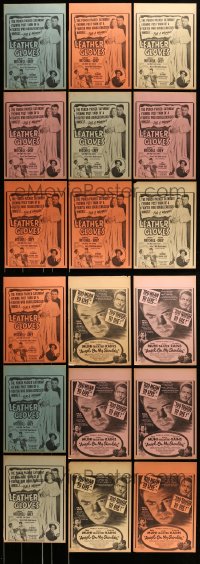 8m011 LOT OF 35 11x14 LOCAL THEATER WINDOW CARDS 1930s-40s Leather Gloves & Angel on my Shoulder!